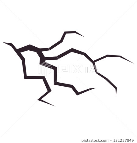 Broken wall or other surface with a crack. Textured damage. Breaks from earthquake. 121237849