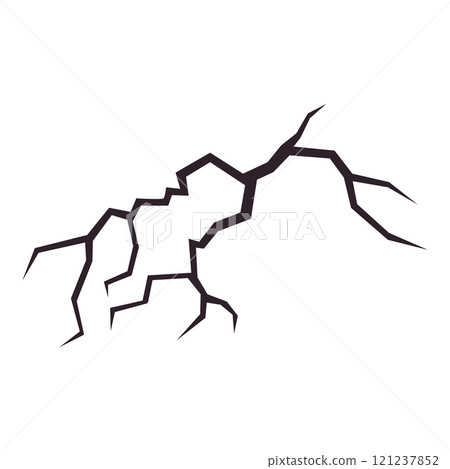 Broken wall or other surface with a crack. Textured damage. Breaks from earthquake. Broken wall or other surface with a crack. Textured damage. Breaks from earthquake. 121237852