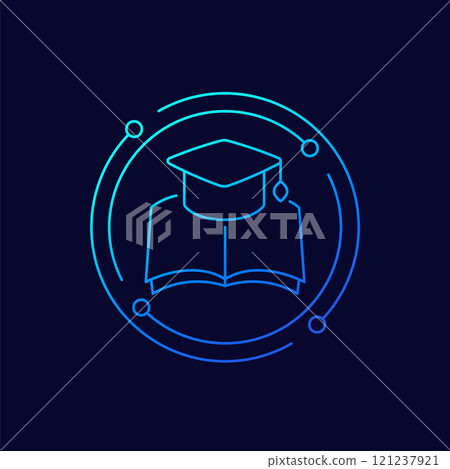 Knowledge Management icon in linear design Knowledge Management icon in linear design 121237921