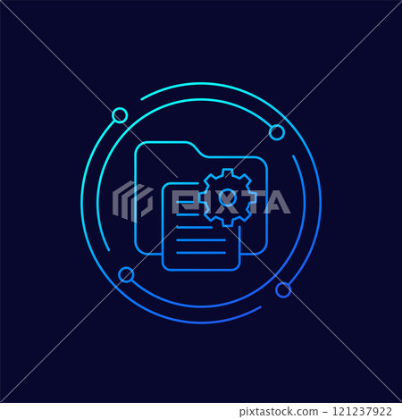 project icon, document and file folder, linear art project icon, document and file folder, linear art 121237922