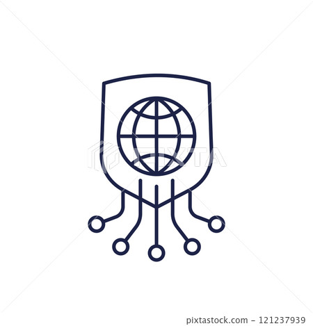 secure network icon, online security line vector 121237939