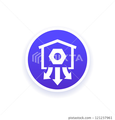 Parts storage icon, Spare parts management vector Parts storage icon, Spare parts management vector 121237961