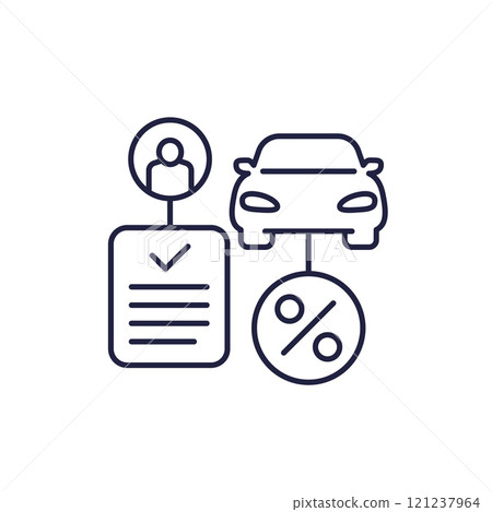 credit application, car loan line icon 121237964