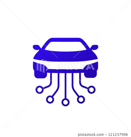 autonomous smart car icon, vector pictogram 121237996