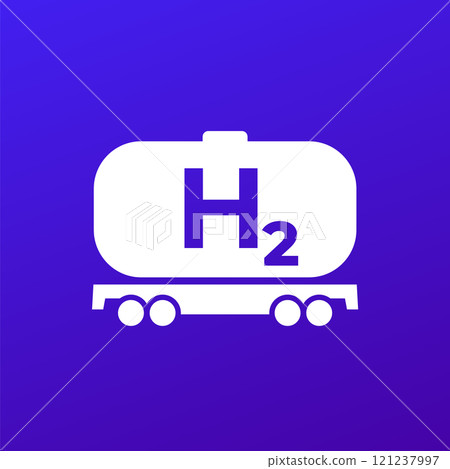 hydrogen tank wagon icon, vector hydrogen tank wagon icon, vector 121237997