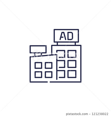 Rooftop advertising icon, line vector 121238022