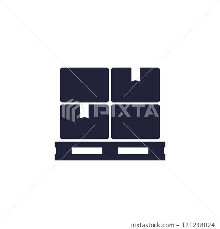 pallet with boxes icon on white pallet with boxes icon on white 121238024