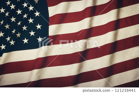 Vintage embroidered cotton US American flag Vintage embroidered cotton US American flag 121238441