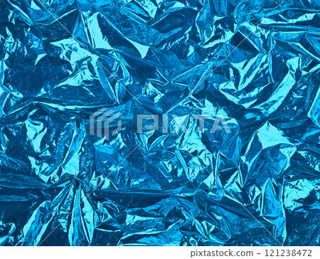 Abstract background of blue crumpled plastic 121238472