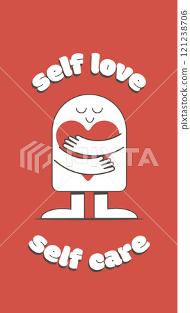 Valentine's Day greeting card with heart.Holiday bright greeting card, love creative concept, gift voucher, invitation. Love yourself, self care, self acceptance concept.Place for text. Valentine's Day greeting card with heart.Holiday bright greeting card, love creative concept, gift voucher, invitation. Love yourself, self care, self acceptance concept.Place for text. 121238706
