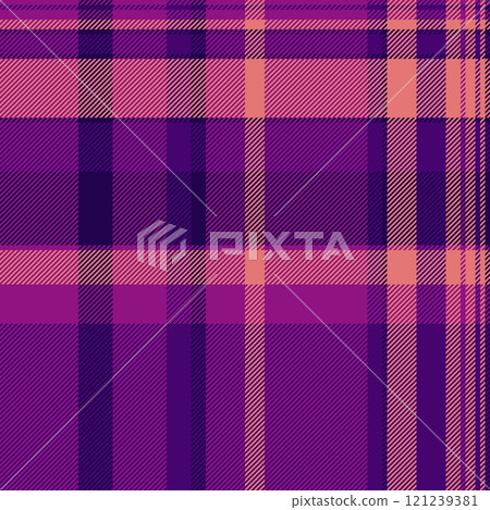 Show fabric pattern textile, content vector texture check. Magazine plaid background seamless tartan in magenta and violet colors. 121239381