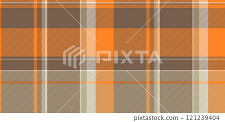 Paint pattern seamless textile, gentle background texture check. Elegant vector fabric plaid tartan in orange and pastel colors. 121239404