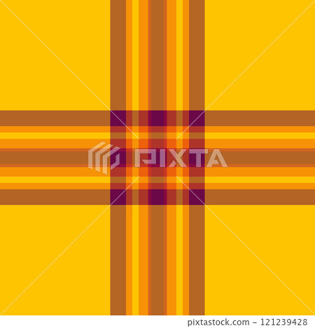 Ribbon seamless check background, length plaid texture textile. Valentine pattern tartan fabric vector in bright and golden poppy colors. 121239428