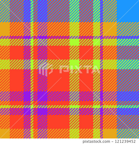 Other seamless fabric tartan, hotel pattern textile background. Classic texture plaid vector check in red and amber colors. 121239452