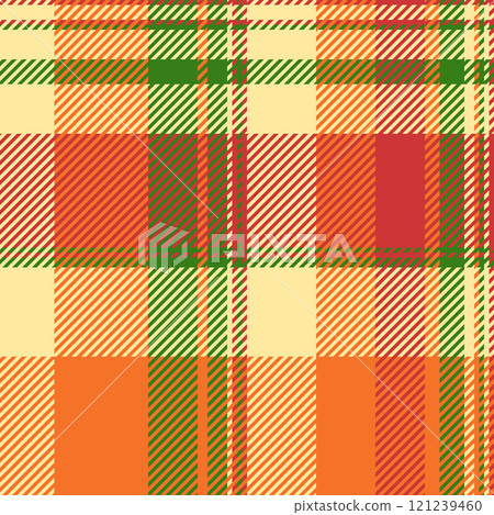 Occupation texture check fabric, down background plaid vector. Mother textile seamless tartan pattern in yellow and orange colors. 121239460