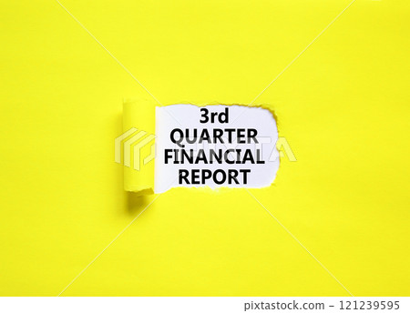 3rd quarter financial report symbol. Concept words 3rd quarter financial report on beautiful white paper. Beautiful yellow background. Business 3rd quarter financial report concept. Copy space. 3rd quarter financial report symbol. Concept words 3rd quarter financial report on beautiful white paper. Beautiful yellow background. Business 3rd quarter financial report concept. Copy space. 121239595