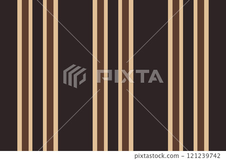 Wide textile lines stripe, clothes seamless vector vertical. Complexity background fabric texture pattern in orange and dark colors. 121239742
