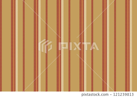 Aurable stripe lines seamless, vogue vertical fabric pattern. Tixed background vector texture textile in amber and red colors. 121239813