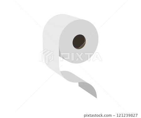 Toilet paper roll or tube icon design, template for wc. Bathroom hygiene icons, kitchen cleaning towel. Blank soft scroll product. 121239827