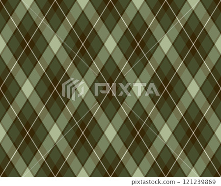 Argyle pattern of geometric rhombus. Harlequin check wallpaper design. Classic diamond shaped textile material for web background, print fabric clothing, sweater, wrapping paper, gift card, invitation 121239869