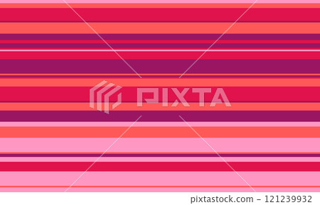 Geometric stripes seamless vector pattern with horizontal lines in varied colours, creating an abstract background. Ideal for textile design, wallpaper, or graphic prints. 121239932