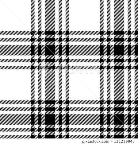Plaid seamless pattern in black white. Check fabric texture. Vector textile print. Plaid seamless pattern in black white. Check fabric texture. Vector textile print. 121239943