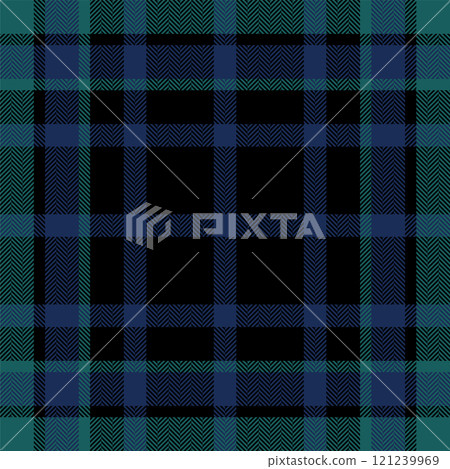 Plaid check pattern. Seamless fabric texture. Tartan textile print. 121239969