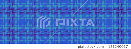 Advertisement seamless texture plaid, panjabi textile pattern vector. Image tartan background check fabric in blue and cyan colors. 121240017