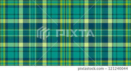 Elegance plaid textile fabric, intense background check vector. Handmade pattern tartan seamless texture in teal and cyan colors. 121240044