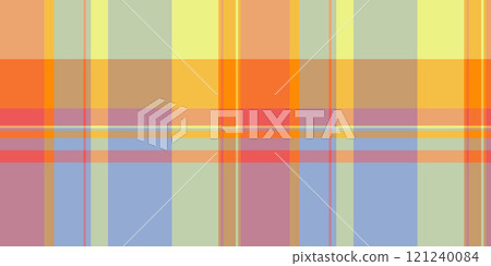 New year textile tartan background, variety texture pattern seamless. Self fabric vector plaid check in orange and red colors. New year textile tartan background, variety texture pattern seamless. Self fabric vector plaid check in orange and red colors. 121240084