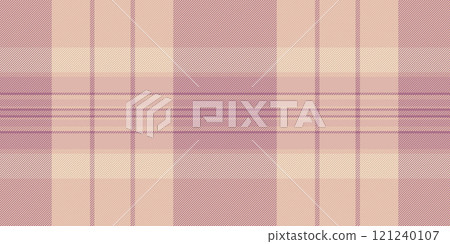 Advertisement fabric check vector, simplicity background textile pattern. Patterned texture seamless plaid tartan in light and pink colors. 121240107