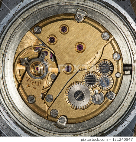 clockwork old mechanical watch, high resolution and detail clockwork old mechanical watch, high resolution and detail 121240847