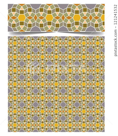 Seamless moroccan pattern background with flowers illustration clip-art 121241532