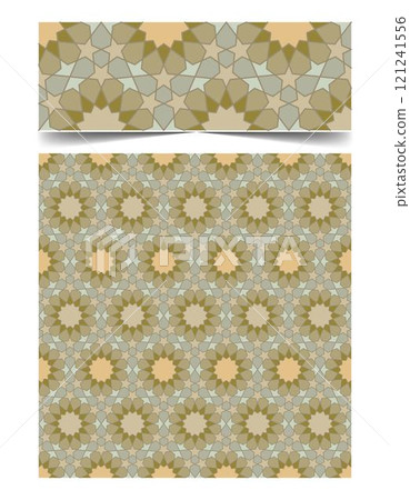 Seamless moroccan pattern background with flowers illustration clip-art 121241556