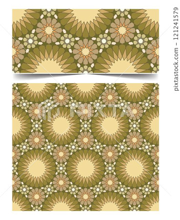 Seamless moroccan pattern background with flowers illustration clip-art 121241579