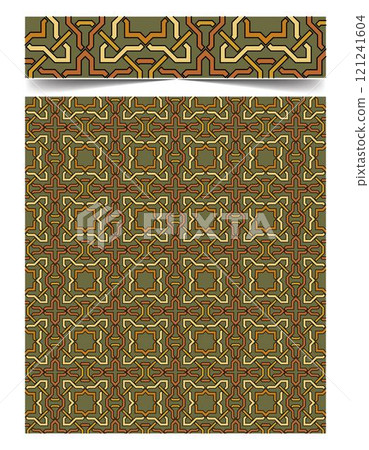 Seamless moroccan pattern background with flowers illustration clip-art 121241604