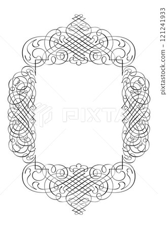 Vintage forged floral classic calligraphic retro vignette scroll frames ornamental design elements black set isolated vector illustration 121241933