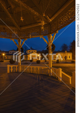 Frantiskovy lazne spa town during evening, UNESCO World Heritage Site, Western Bohemia, Czech Republic 121242022