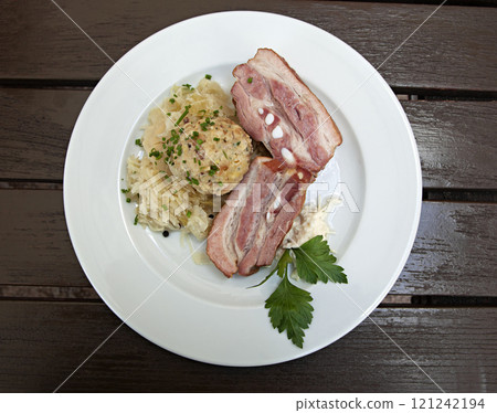 Steewed cabbages and bacon Steewed cabbages and bacon 121242194