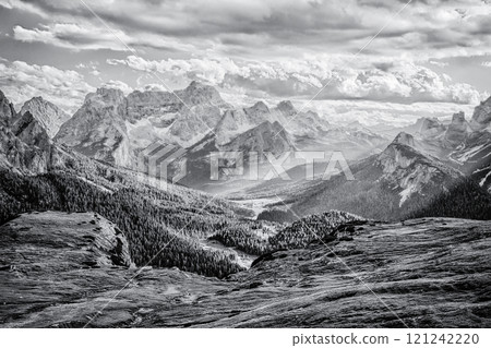 Dolomites, black and white landscape Dolomites, black and white landscape 121242220