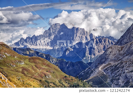 Marmolada mountain in Dolomites 121242274
