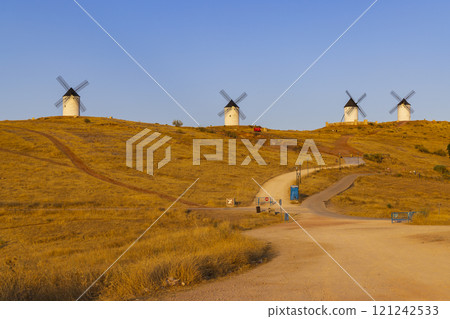 Windmills near Alcazar de San Juan, Toledo, Castilla La Mancha, Spain 121242533