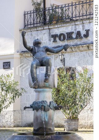 Central square in Tokaj town, Tokaj region, UNESCO site, Great Plain, North Hungary 121242583