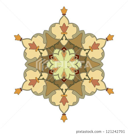 Vintage floral calligraphic floral vignette scroll corners ornamental design elements black  and color set isolated vector illustration 121242701