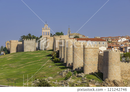 Medieval Walls in Avila, UNESCO site, Castile and Leon, Spain 121242746