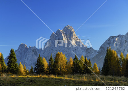 Landscape near Sella di Razzo and Sella di Rioda pass, Carnic Alps, Friuli-Venezia Giulia, Italy Landscape near Sella di Razzo and Sella di Rioda pass, Carnic Alps, Friuli-Venezia Giulia, Italy 121242762