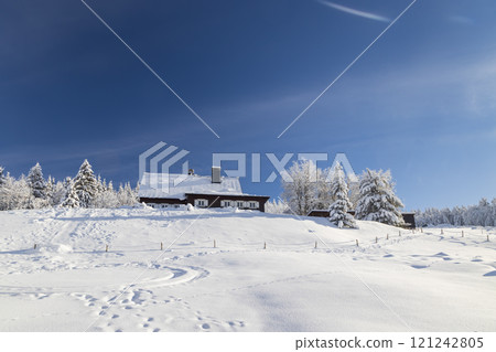 Winter landscape around Horni Mala Upa, Giant Mountains (Krkonose), Northern Bohemia, Czech Republic 121242805