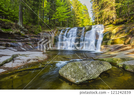 Waterfall Mumlava near Harachov, Giant Mountains (Krkonose), Eastern Bohemia, Czech Republic 121242839
