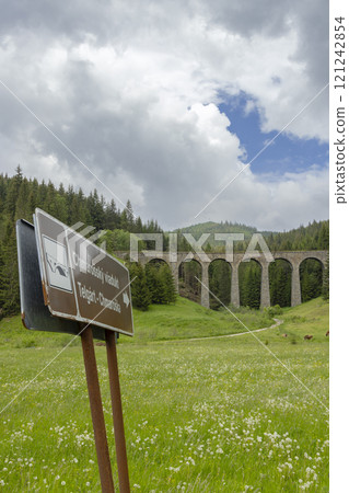 Railway bridge Chramossky viadukt near Telgart, Horehronie, Slovakia Railway bridge Chramossky viadukt near Telgart, Horehronie, Slovakia 121242854