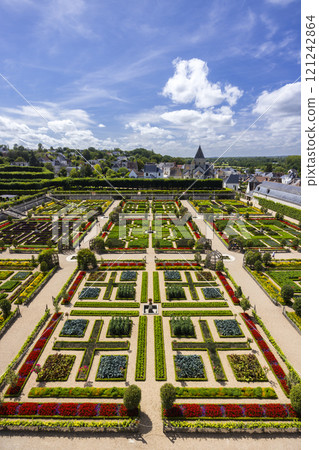 Chateau de Villandry, UNESCO World Heritage Site, Villandry, Indre-et-Loire, Pays de la Loire, France Chateau de Villandry, UNESCO World Heritage Site, Villandry, Indre-et-Loire, Pays de la Loire, France 121242864